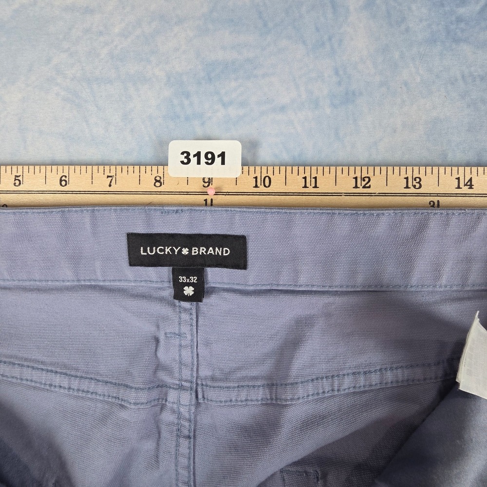 Lucky Brand 121 Heritage Slim Blue Gray Canvas Chino Pants Mens 33x32 - Picture 2 of 8